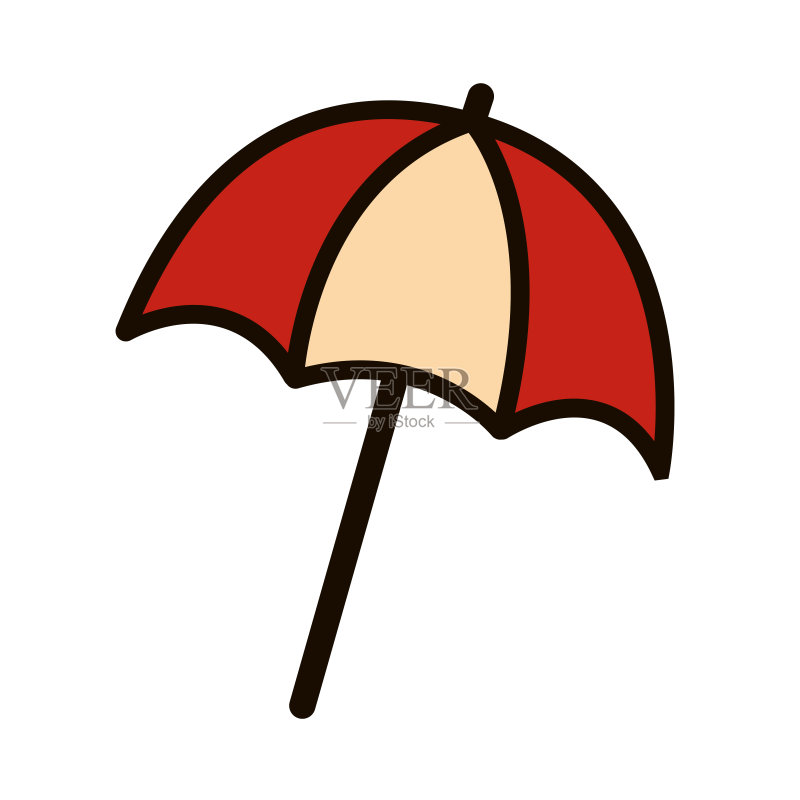 隔离的雨伞夏季图标矢量插图图标素材
