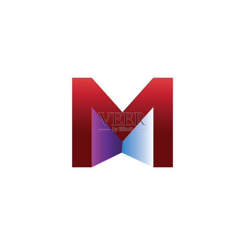 字母M彩色logo设计元素模板图标素材