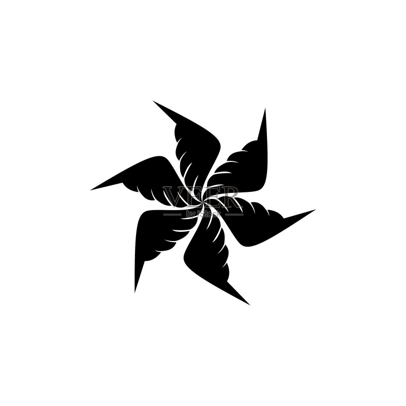 圆形翅膀图案设计图标素材