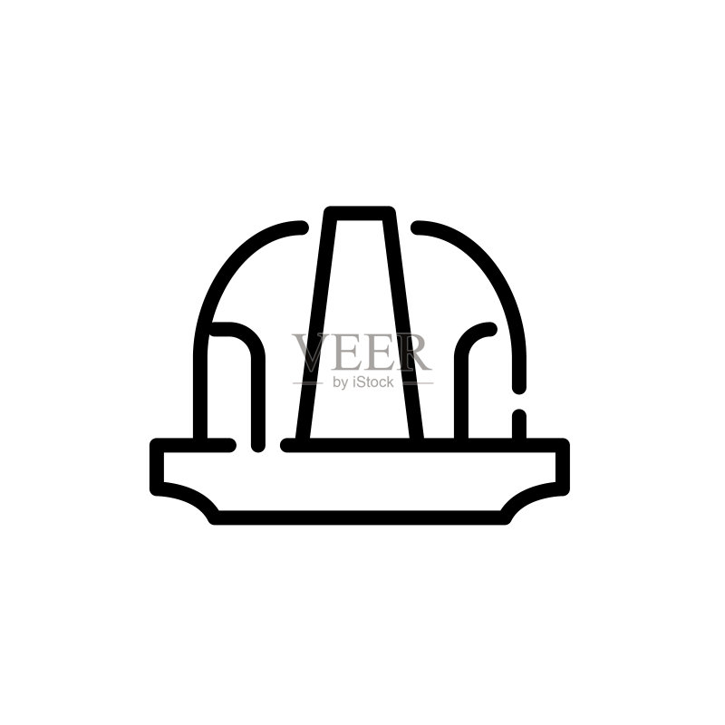建筑安全帽安全警告像素完美可编辑描边图标图标素材