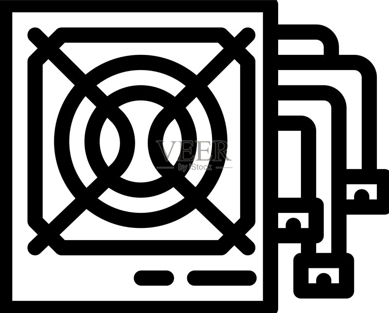 电脑电源线性图标图标素材