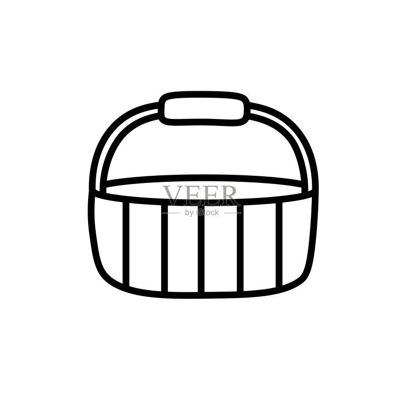 购物篮标志:食品杂货店Logo、购物袋图标,用于网页设计或公司,矢量插画图标素材