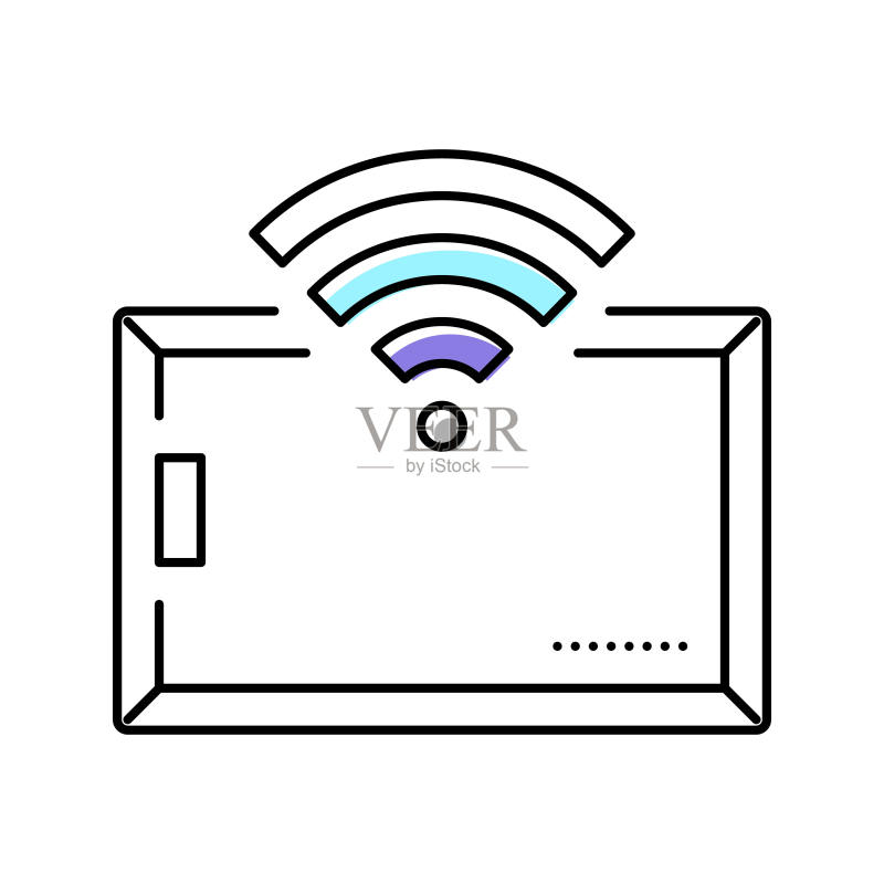 RFID技术无线访问彩色图标矢量卡片图标素材