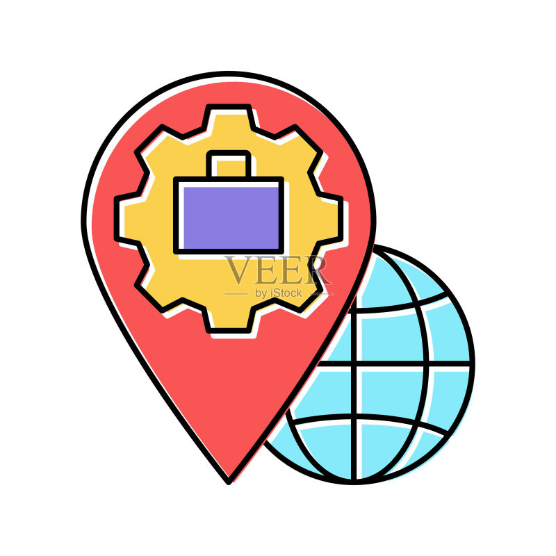 法律地址彩色图标矢量图图标素材