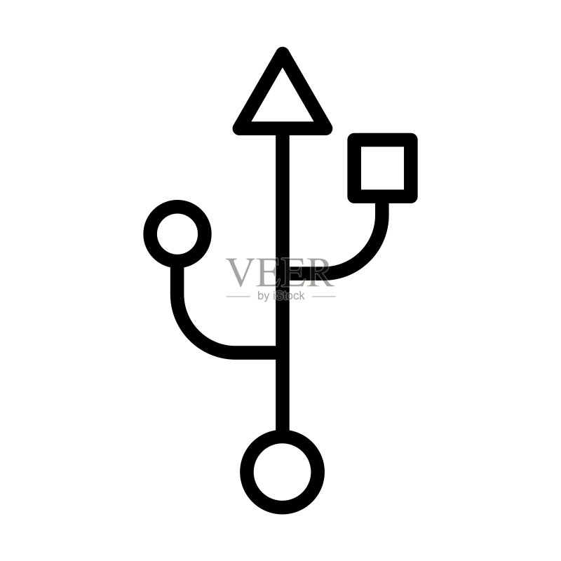 电子设备USB连接线性图标图标素材