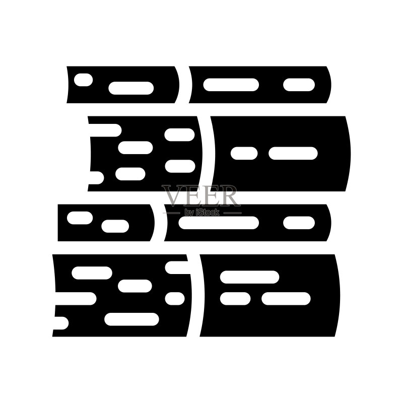 堆叠书籍的glyph图标矢量图图标素材