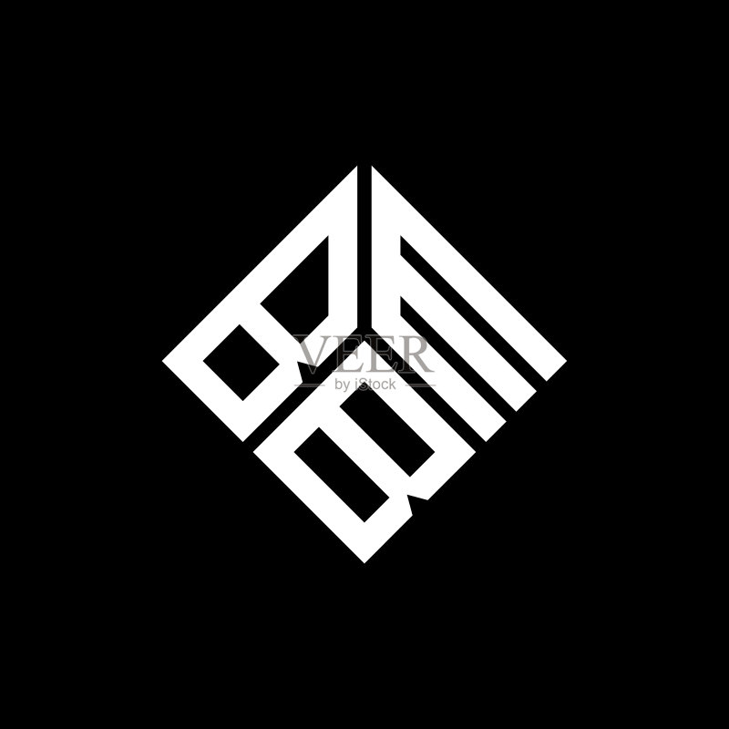 黑色背景上的BMB字母标志设计图标素材