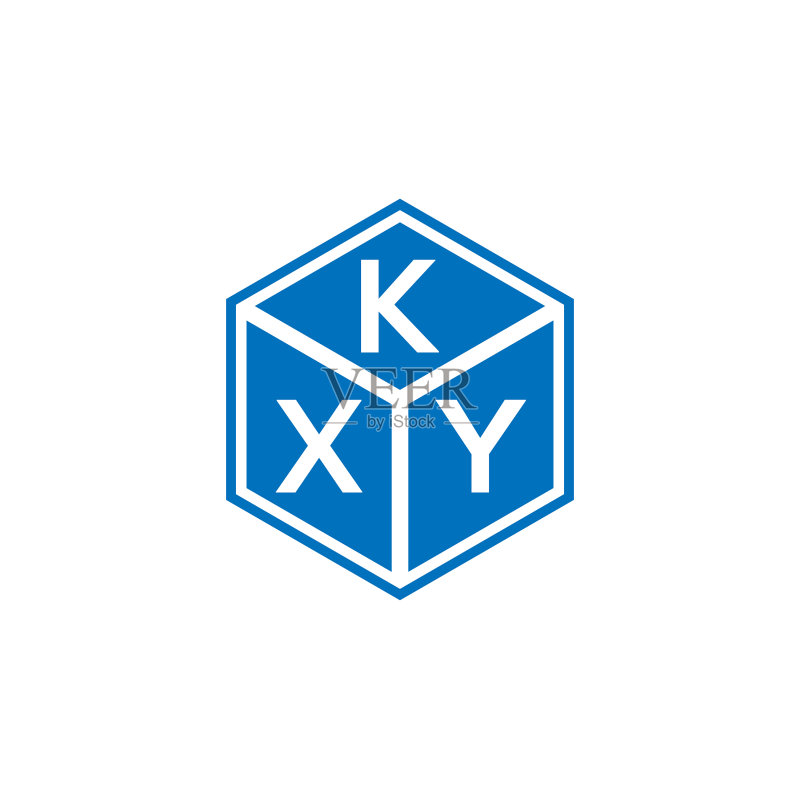 黑色背景上的KXY字母标志设计图标素材