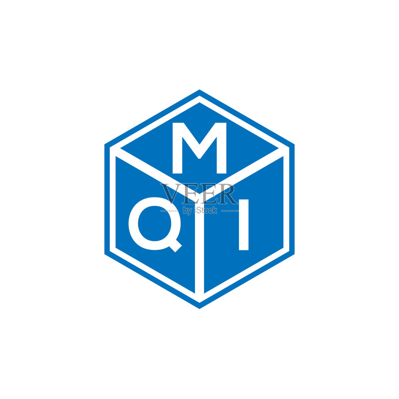 黑色背景上的MQI字母标志设计图标素材