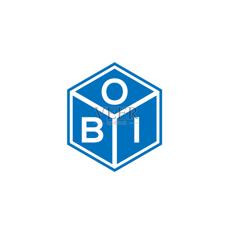 黑色背景上的OBI字母标志设计图标素材