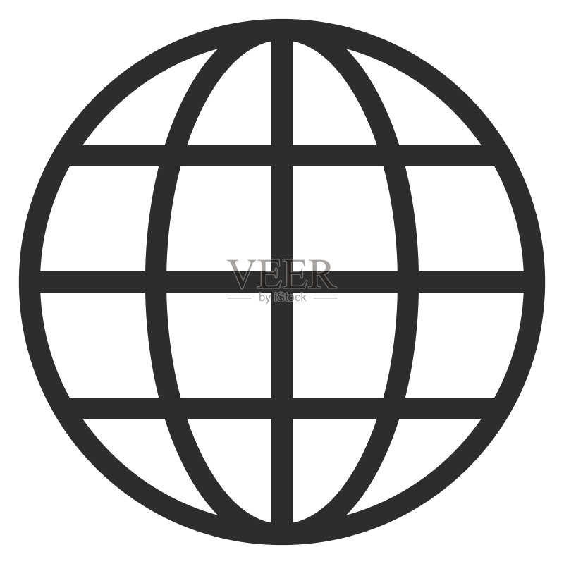 简约网格地球图标图标素材