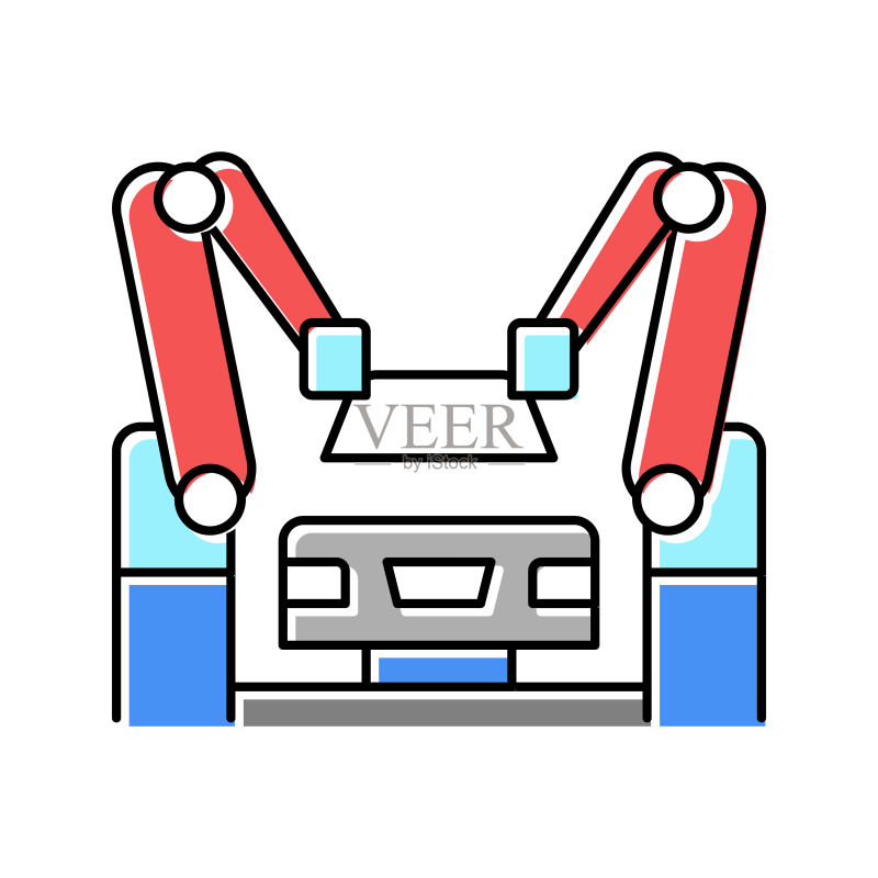 汽车组装彩色图标矢量图图标素材