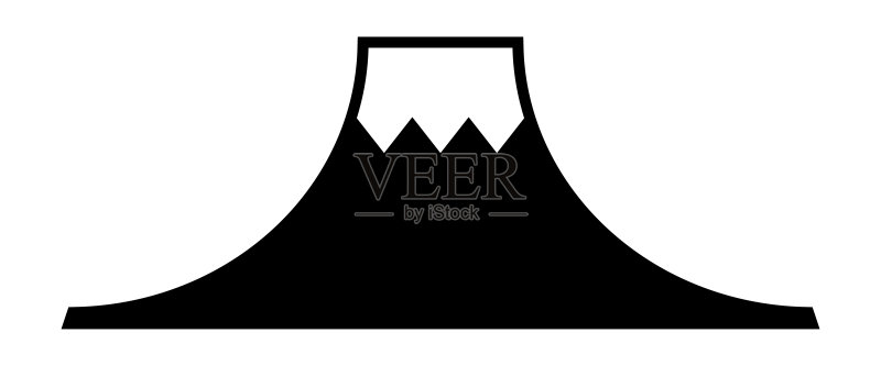 富士山剪影图标矢量图图标素材