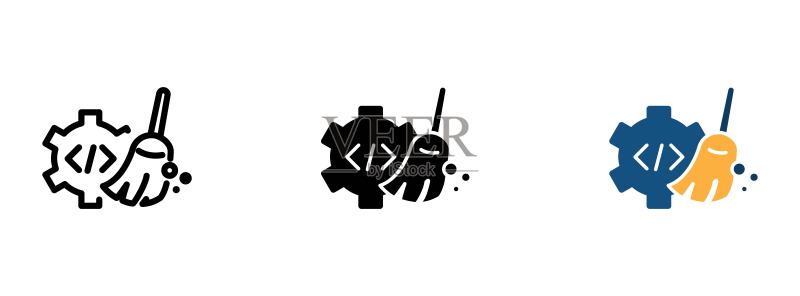 清理代码,系统。矢量图标图标素材
