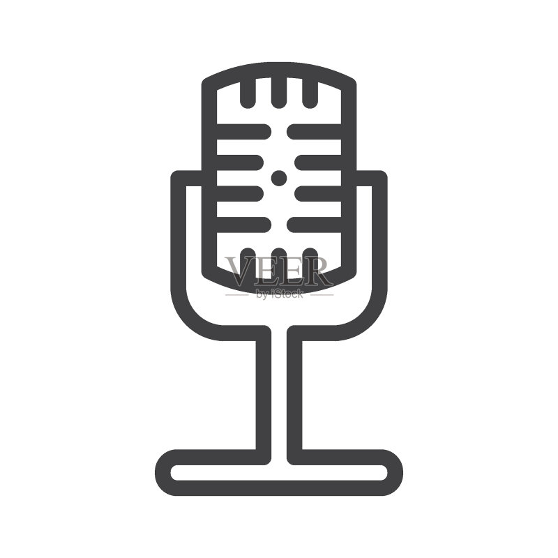 录音麦克风线性图标图标素材