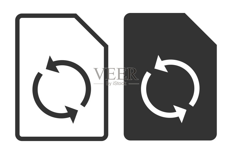 更换SIM卡图标,交换GSM符号,APP按钮矢量标志图标素材