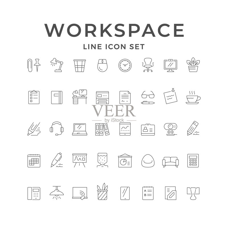 工作区线性图标合集图标素材