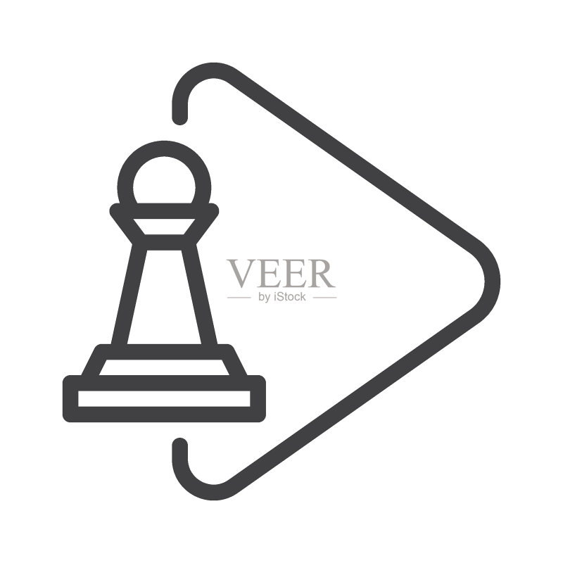 国际象棋游戏线性图标图标素材