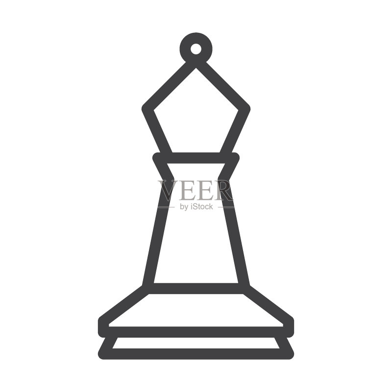 主教棋子线条图标图标素材