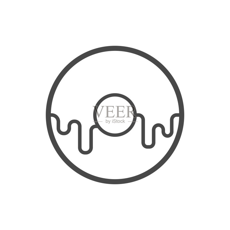 甜甜圈矢量线性图标图标素材