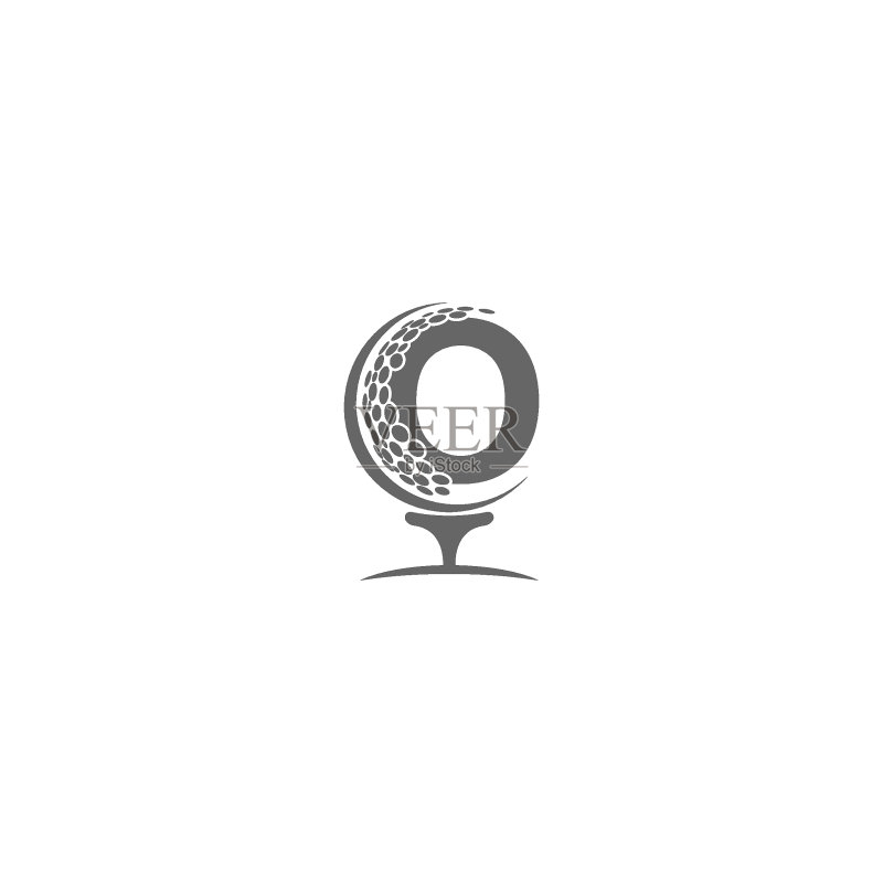 O字母和高尔夫球图标LOGO设计图标素材