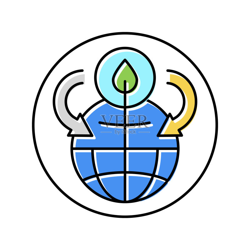 全球生态与环境彩色图标矢量图图标素材