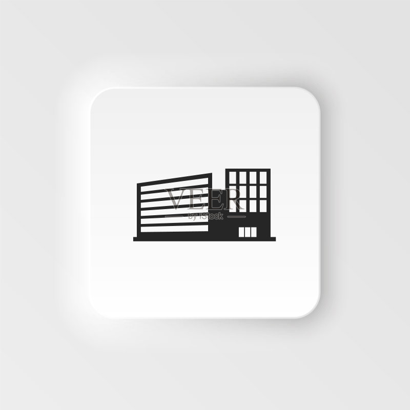 新拟态风格学校建筑图标:专业、像素完美的新拟态风格图标图标素材