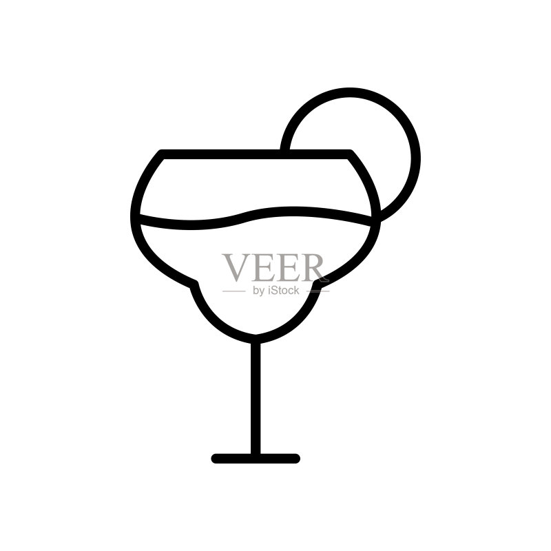 酒杯线条图标。设计模板矢量图图标素材