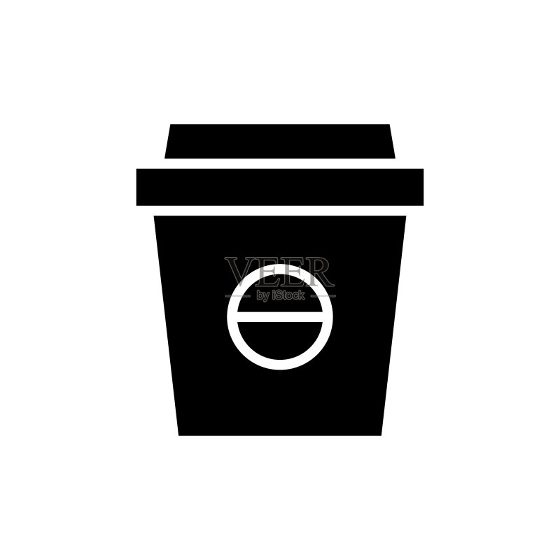 白色背景上的咖啡杯图标矢量设计模板图标素材