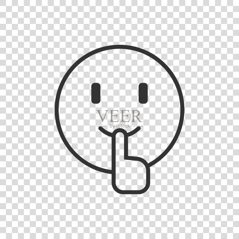 扁平风格的安静图标。隔离背景上的静默矢量图。安静的标志业务概念图标素材
