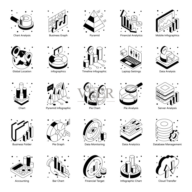 数据分析Glyph图标合集图标素材