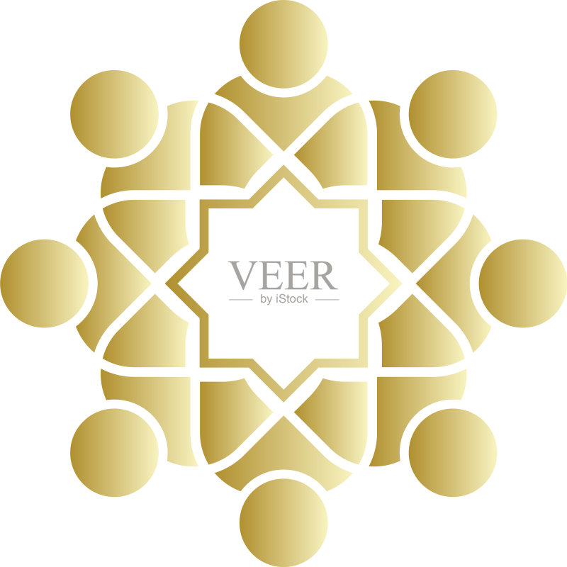 具有彩色标志模板的社区图标素材