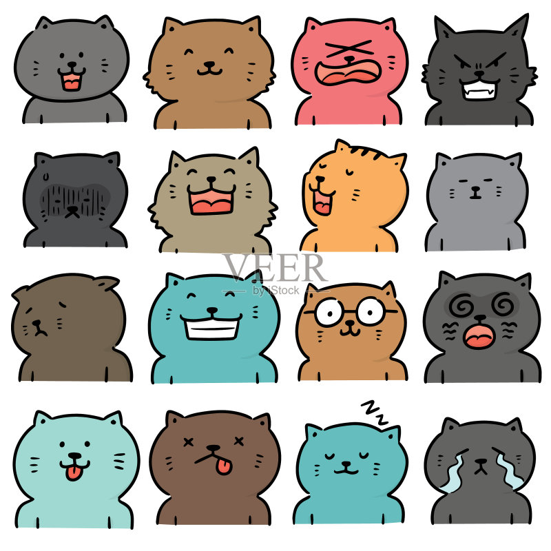 猫咪套装图标素材