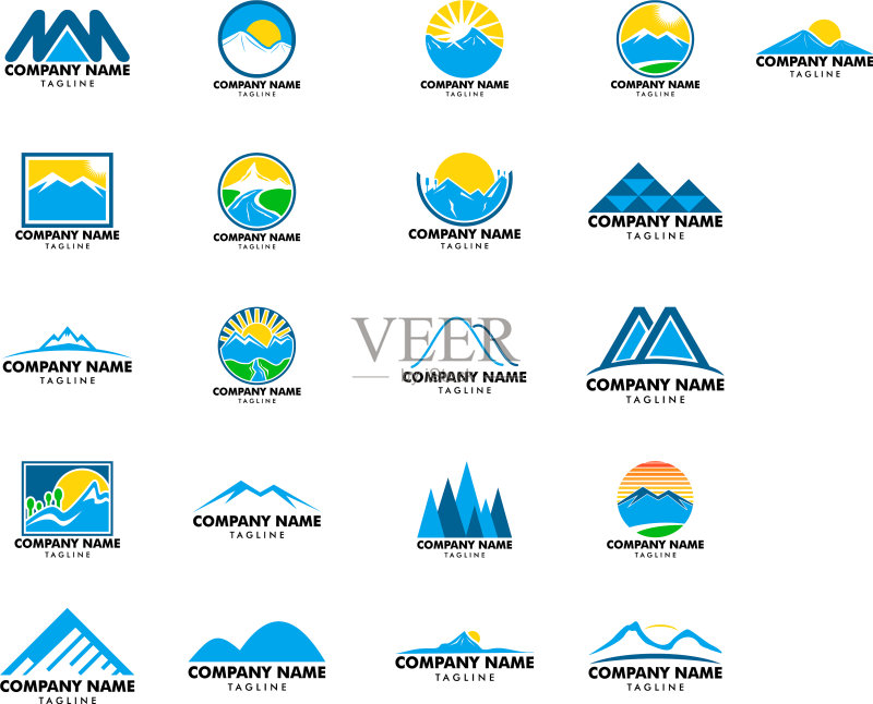 山峰logo设计模版图标素材