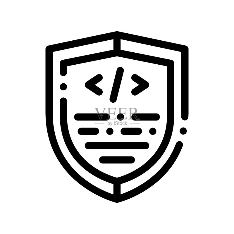 编码杀毒程序细线图标图标素材