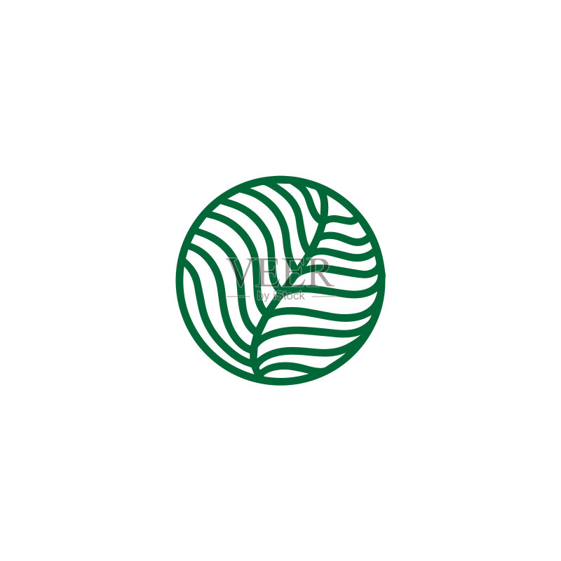 圆形线性风格的生物标志图标素材