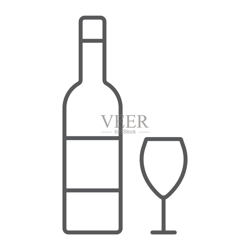 希伯来葡萄酒细线图标图标素材
