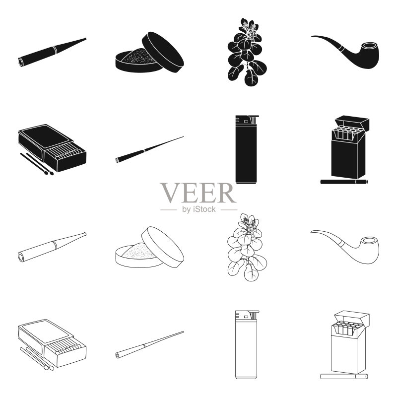 独立元素:垃圾桶与停止标志图标素材