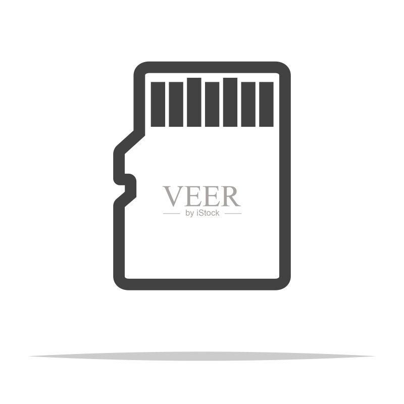 Micro SD卡轮廓图标矢量素材图标素材