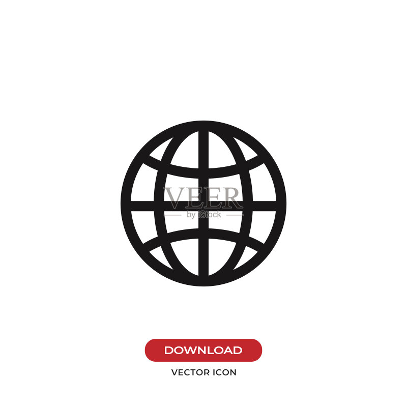 地球网格图标Web符号图标素材