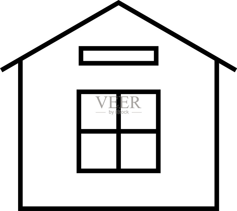 房屋黑色线条图标图标素材