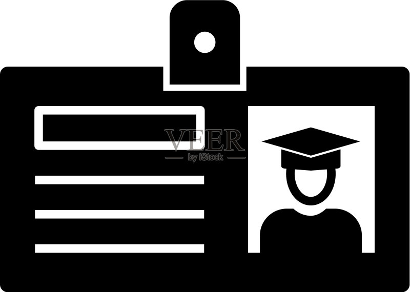 学生证件黑色图标图标素材
