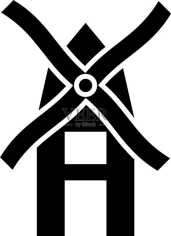 风车标志黑色图标图标素材