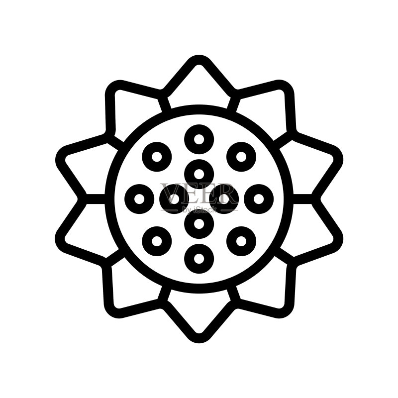 感恩节向日葵图标合集(可编辑线条)图标素材