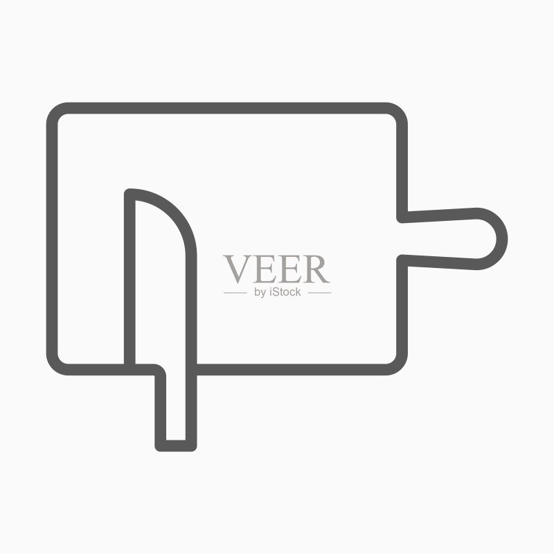 砧板和刀具图标,厨房用具矢量图标素材