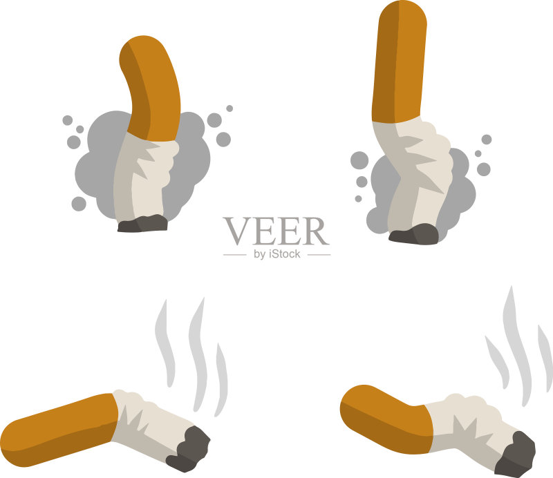 垃圾堆里的香烟头图标素材