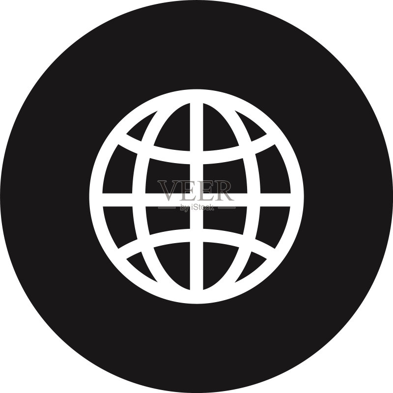 地球网格图标Web符号图标素材