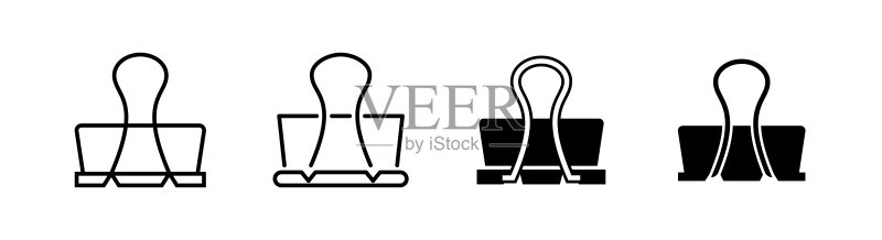 适用于网站、印刷设计或应用程序的长尾夹图标设计元素图标素材