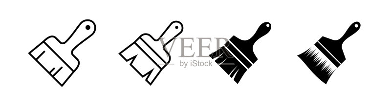 画笔图标设计元素,适用于网站、印刷设计或App图标素材