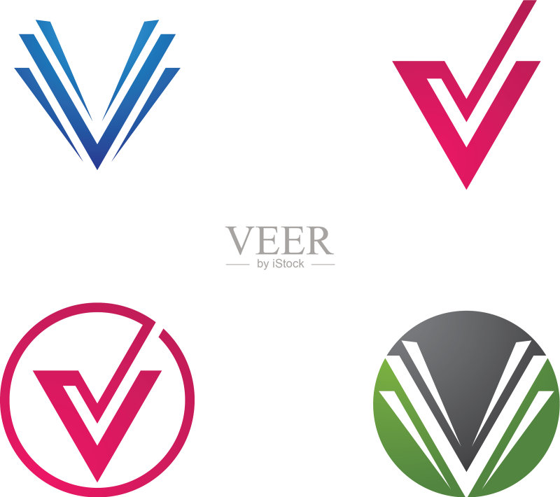 V字标志模板图标素材